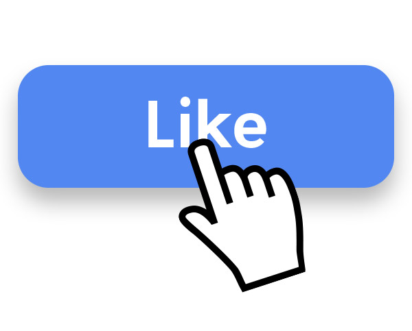 Computer cursor hovering over a 'like' button