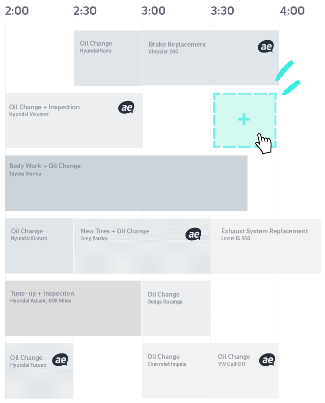 Appointment booking interface