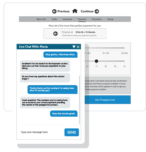 Online conversation confirming payment terms