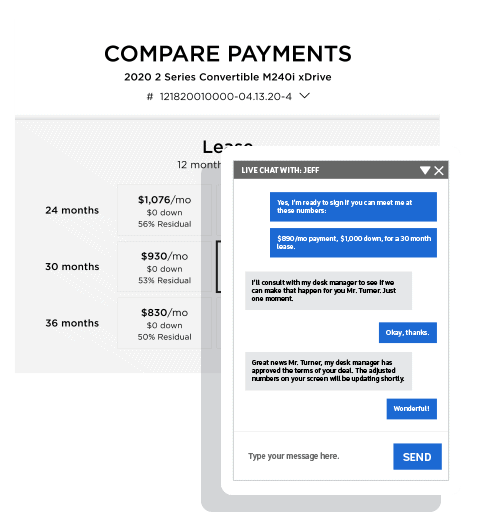 Online conversation confirming payment terms