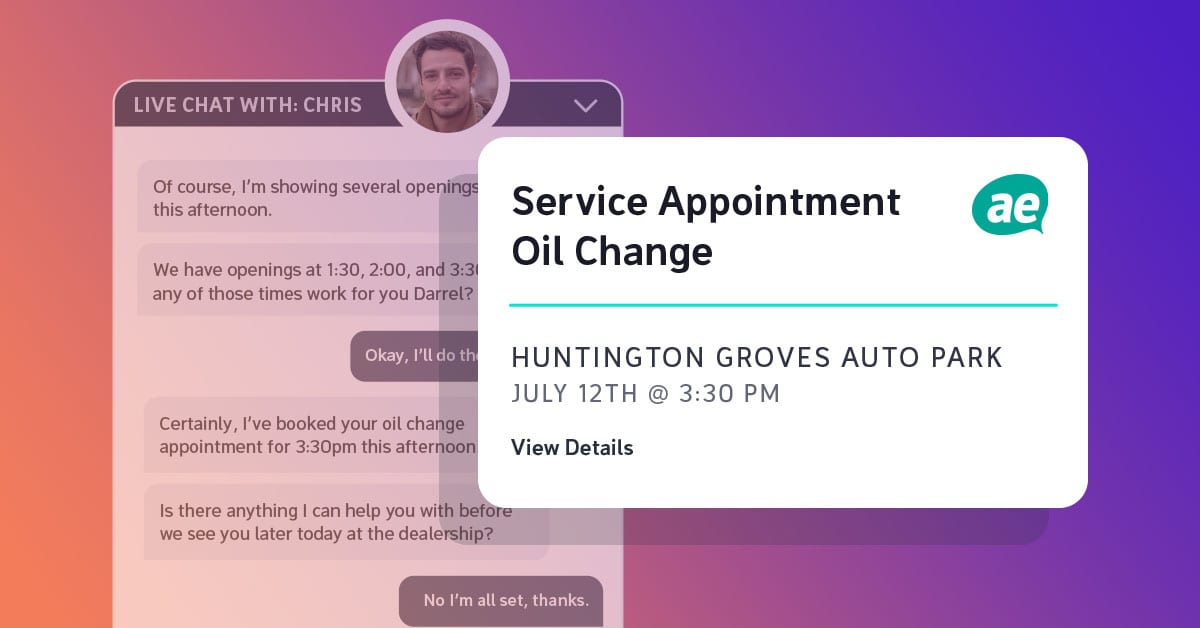 Car Service Appointment Auto Dealer Chat Schedule Customers Online