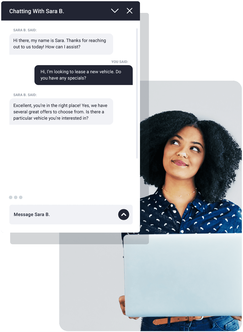 Young woman chatting with an ActivEngage rep