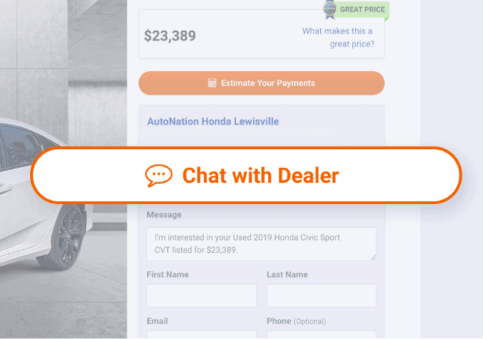 Highlighted chat button on autotrader website
