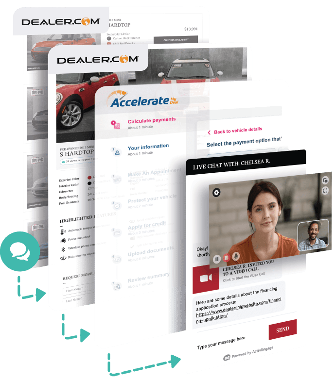 Messaging tool connected to multiple websites