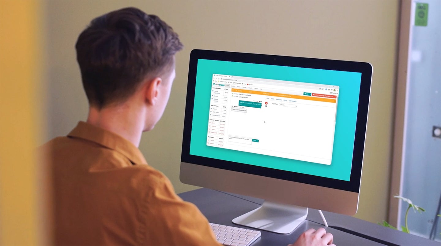 Man messaging through ActivEngage console