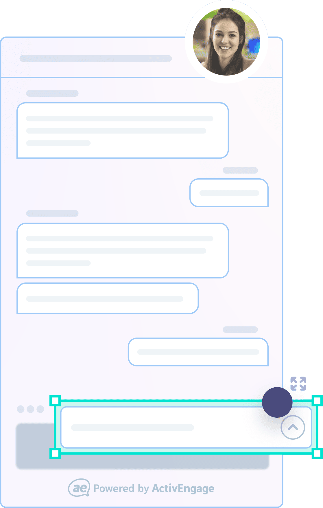 An example of a chat wireframe design by ActivEngage