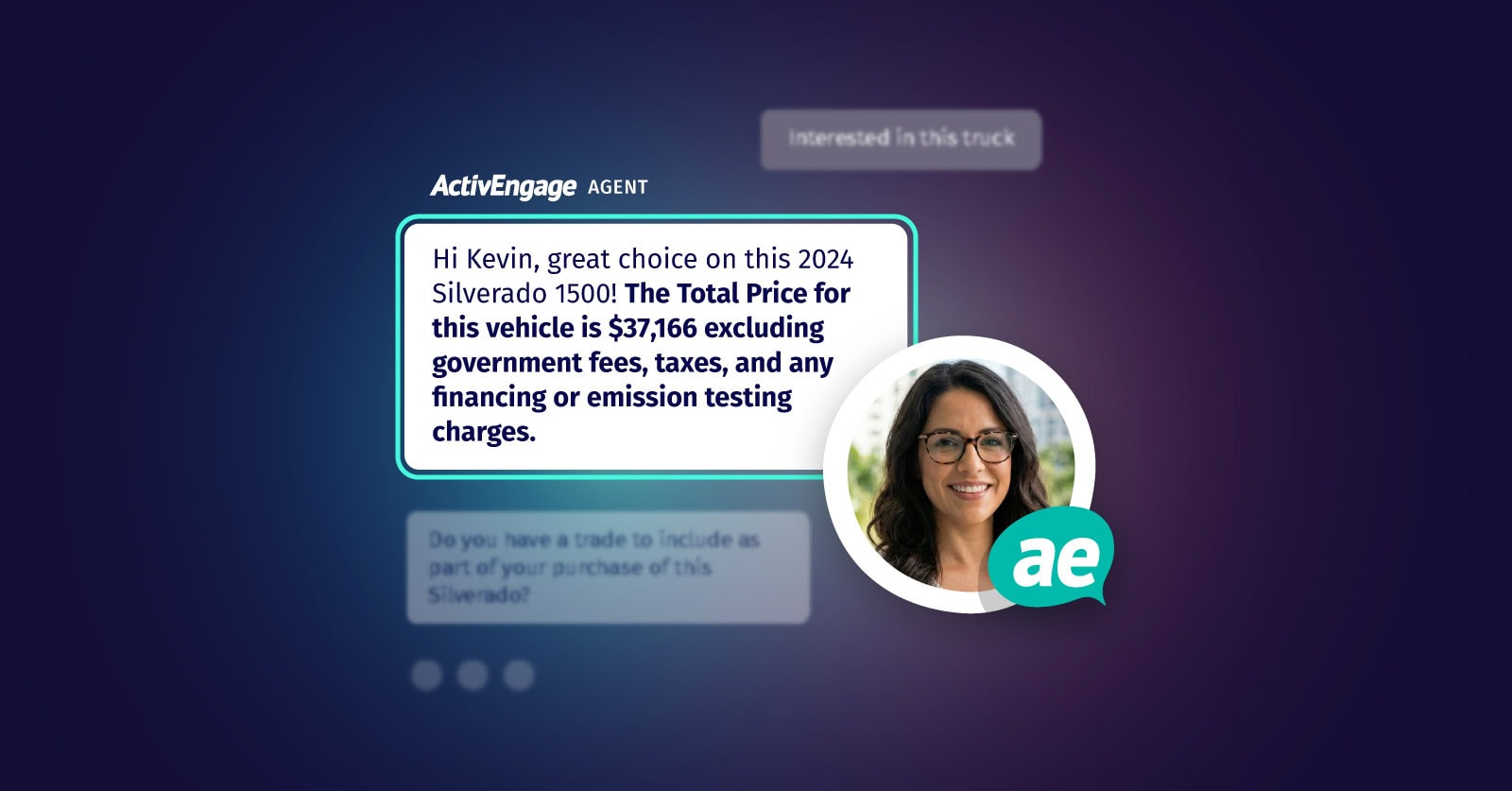 Interactive vehicle quote for 2024 Silverado 1500 by ActivEngage.